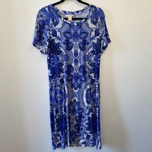 Klozlyne Blue and White Dress